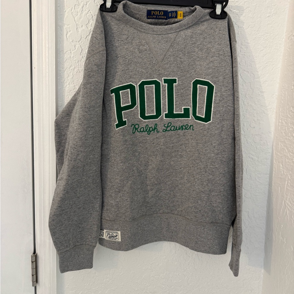 Ralph Lauren Gray Crewneck with Green Logo